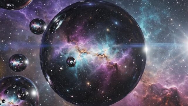 Multiverse Concept Cosmic Nebulas and Galaxies in Parallel Universes