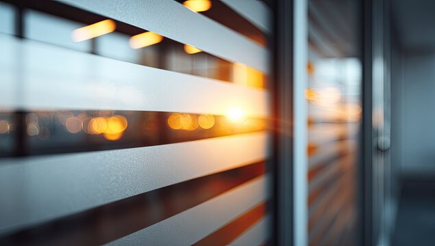 A close-up shot captures the interplay of light and shadow through a modern window design, creating an abstract and visually striking composition.