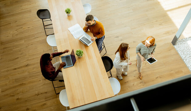 Bright modern workspace vibrant with collaboration and creativity