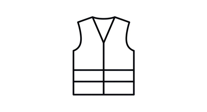 Simple line drawing of safety vest.