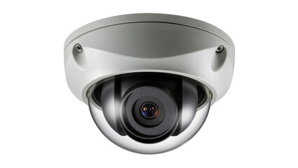 Gray dome security camera with clear protective dome, isolated on transparent background © Carlos