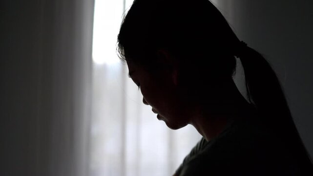 The slow-motion video shows a woman suffering from depression at home, experiencing insomnia,  depression, hopelessness, boredom, and a lack of enjoyment in things she used to love.