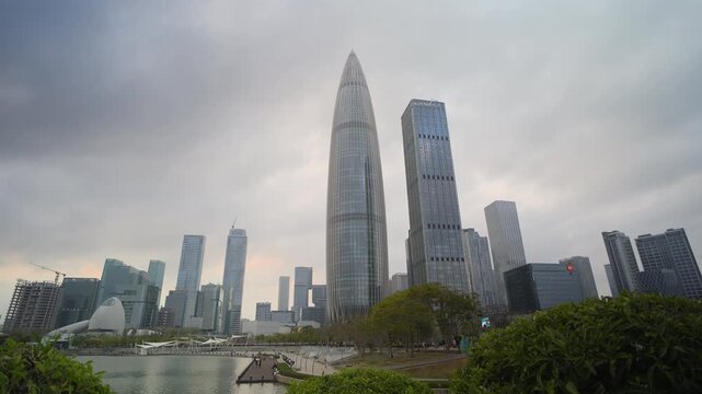 China Resources Tower, an iconic building near Talent Park in Shenzhen, China