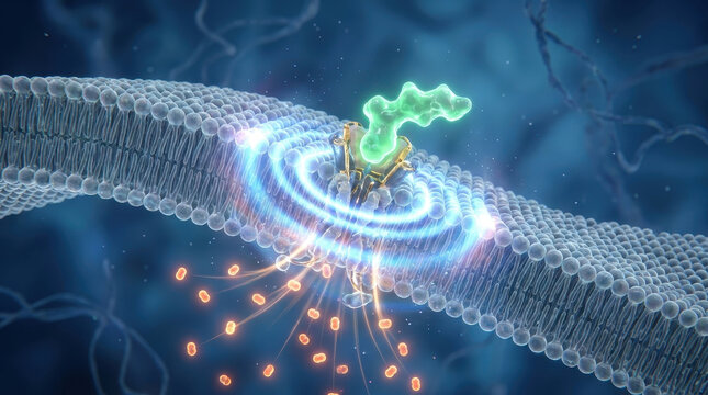 Glucose transport cell membrane protein receptor molecular biology biochemistry cellular uptake glucose entering cell through membrane transporter protein receptor molecular biology illustration