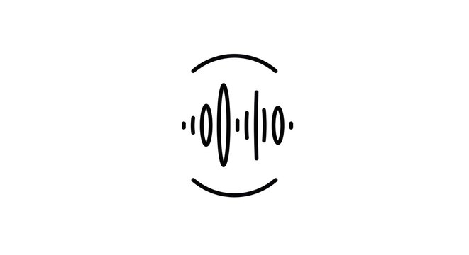 Sound wave symbol audio music icon.