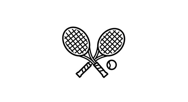 Tennis rackets and ball icon sports.