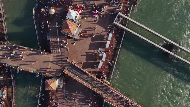 Har ki pauri, haridwar bird eye view captured with drone 