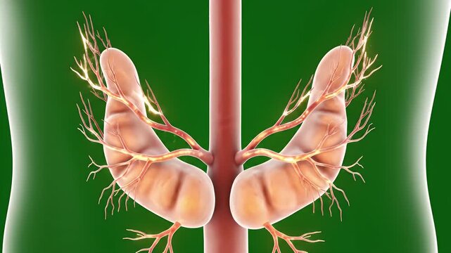 Museum Quality Anatomical CGI of Human Celiac Plexus Solar System