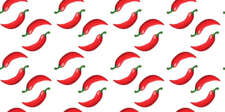 fresh red chili seamless background pattern minimal composition