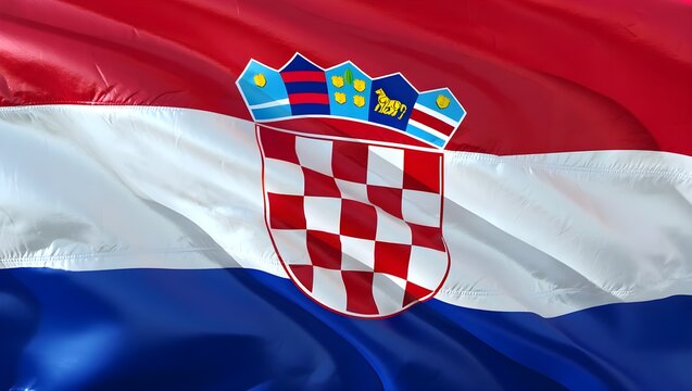 Croatian flag ripples