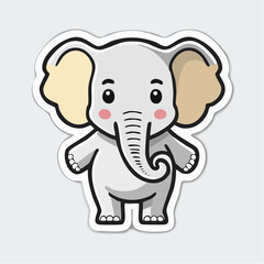 Obraz premium Cute Cartoon Elephant Sticker