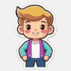 Fototapeta premium Cute Cartoon Boy Character
