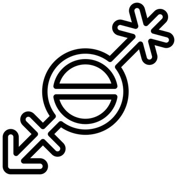 Pangender symbol. Editable stroke vector icon.