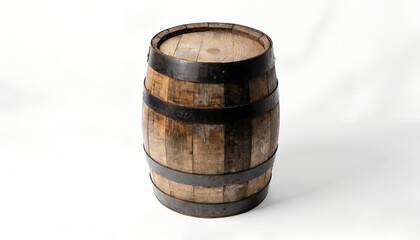 Fototapeta premium wooden barrel isolated on white background