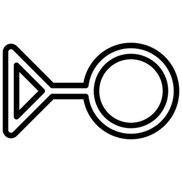 Third gender symbol. Editable stroke vector icon.
