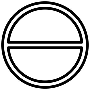 Agender symbol. Editable stroke vector icon.