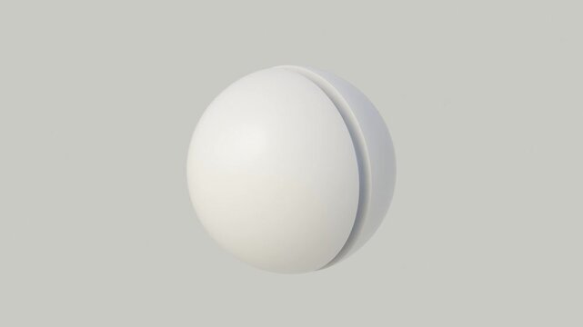 White circle round sphere with neon light on background, minimal 3d render with soft shadow and clean copy space for SEO,  3d Looping animation