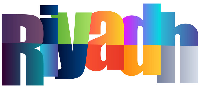 Colorful Gradient Text Design Featuring riyad Rainbow Lettering Style Typography