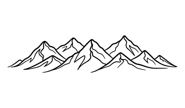 One line mountain landscape vector continuous line art design