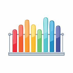 Obraz premium Colorful Bar Chart Illustration