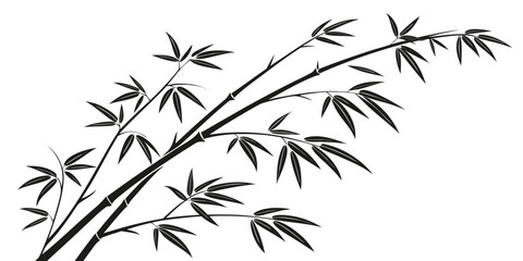 Decorative bamboo branches and leaves silhouette vector art with bamboo forest bamboo branch graphic design bamboo stalk nature art illustration silhouette botanical oriental traditional © Rabbi