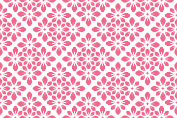 Fototapeta premium Flower geometric pattern. Seamless vector background. White and pink ornament