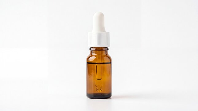 Small brown glass dropper bottle for essential oil