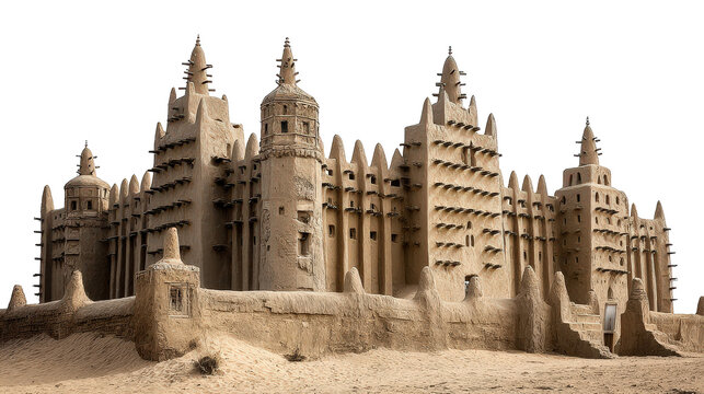 Great Mosque ruins of background isolated on a Transparent background, PNG file.