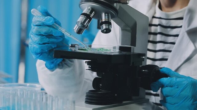 Medical science laboratory. Concept of virus and bacteria research