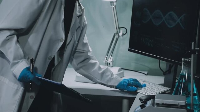 Medical science laboratory. Concept of virus and bacteria research