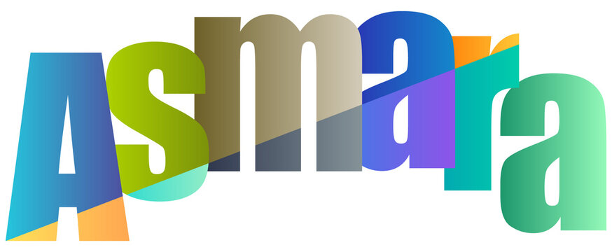Colorful Gradient Text Logo Featuring Asmara Letters Isolated Design