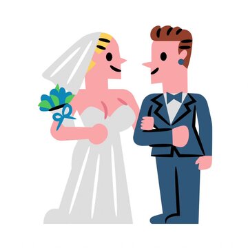 Animated lesbian wedding couple celebrates pride love and joyful commitment