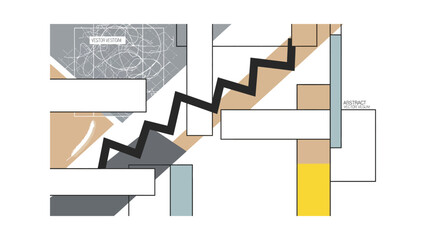 Obraz premium Geometric shapes and lines composition.