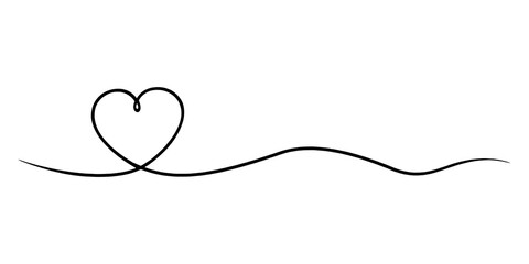 Hand drawn heart in thin line isolated, heart sketch doodle, scribble shape design for greeting invitation, wedding love, valentines, women, mother day, birthday or charity – vector © Jack