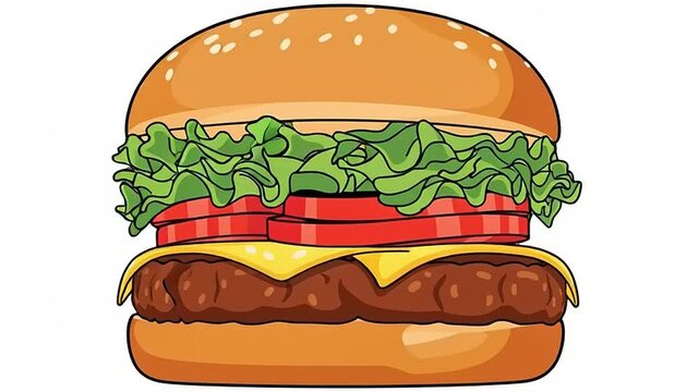 Cheeseburger with lettuce and tomato.