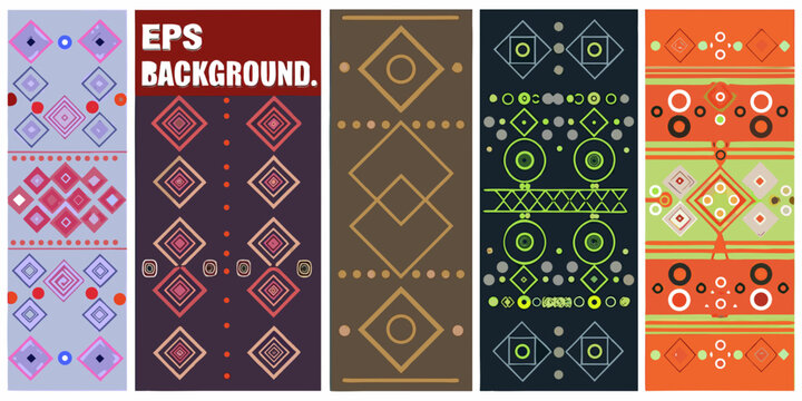 geometric patterns with colorful shapes and designs