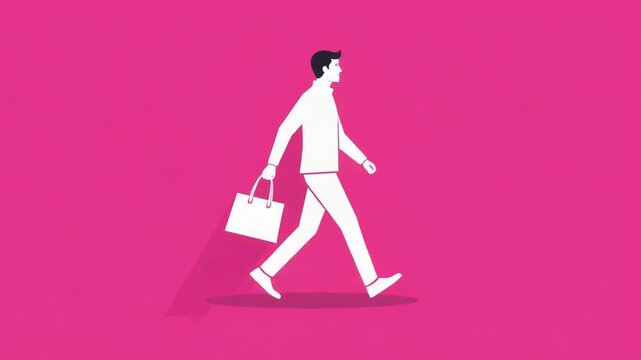 ショッピング買い物ピクトグラムアニメーション動画