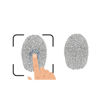 Fingerprint biometric security identity verification concept with fingerprint