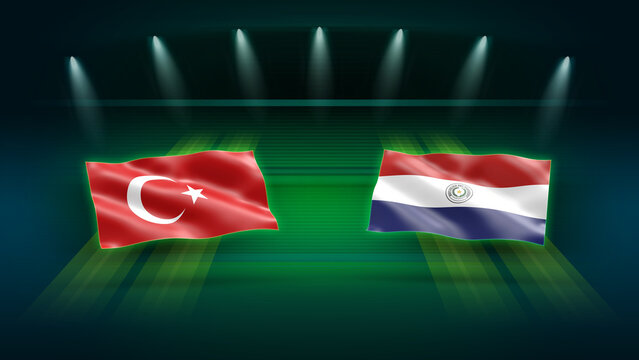 International Soccer Match Preview &ndash; T&uuml;rkiye vs Paraguay with Flags