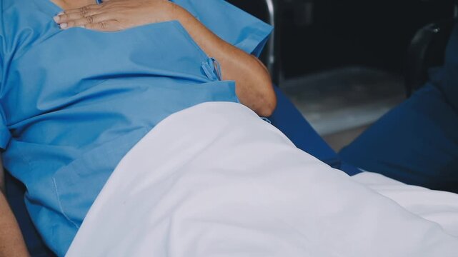 Positive female caregiver visit smiling senior disabled grandmother check heart rate, young woman doctor use statoscope do regular checkup of old lady patient at home, elderly healthcare concept