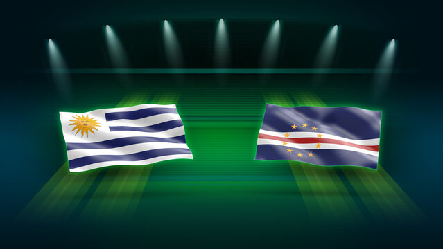 International Soccer Match Preview &ndash; Uruguay vs Cape Verde with Flags