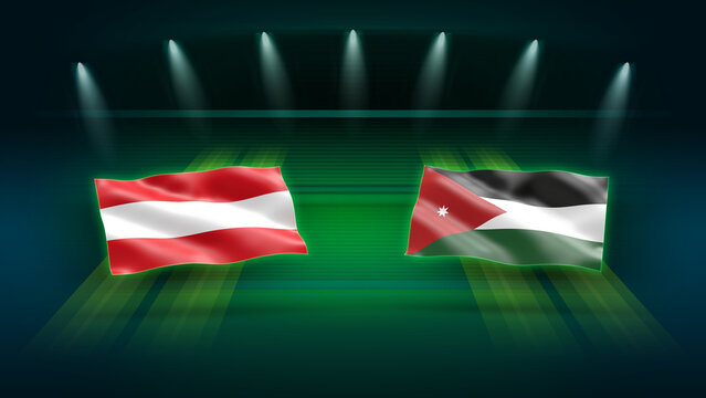 International Soccer Match Preview &ndash; Austria vs Jordan with Flags