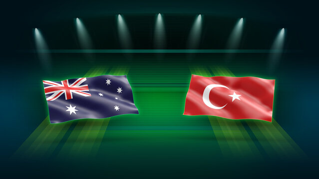International Soccer Match Preview &ndash; Australia vs T&uuml;rkiye with Flags
