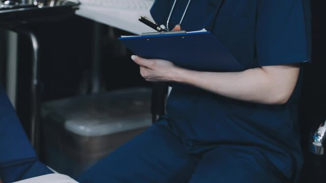 Positive female caregiver visit smiling senior disabled grandmother check heart rate, young woman doctor use statoscope do regular checkup of old lady patient at home, elderly healthcare concept