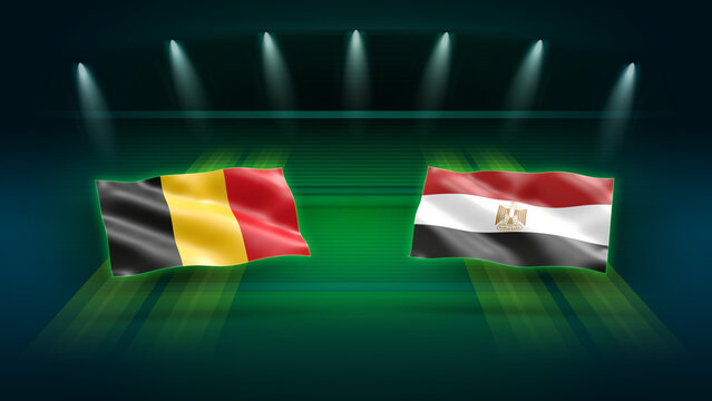 International Soccer Match Preview &ndash; Belgium vs Egypt with Flags