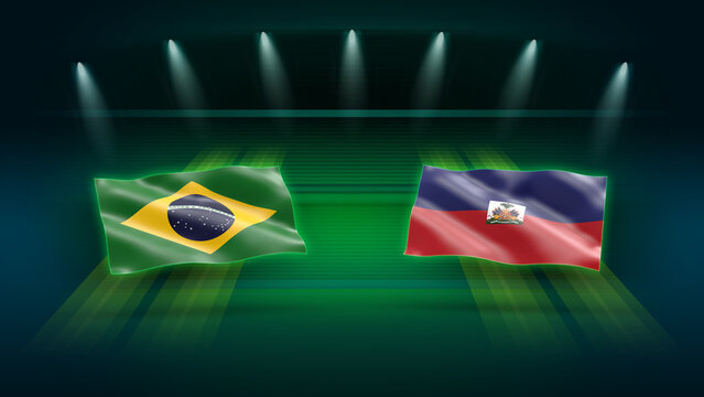 International Soccer Match Preview &ndash; Brazil vs Haiti with Flags