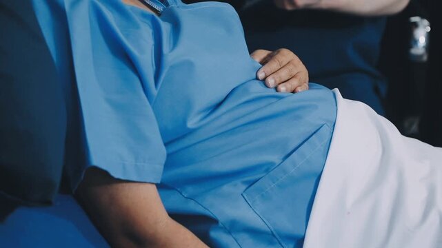Positive female caregiver visit smiling senior disabled grandmother check heart rate, young woman doctor use statoscope do regular checkup of old lady patient at home, elderly healthcare concept