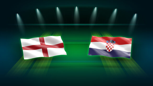 International Soccer Match Preview &ndash; England vs Croatia with Flags