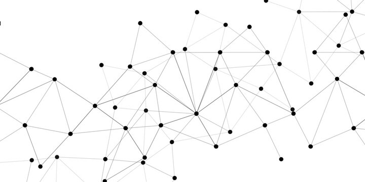 Abstract Vector  connected dots and lines representing network and technological or scientific concepts, modern design with a subtle geometric pattern.