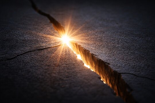 Close-up of a rift in the pavement